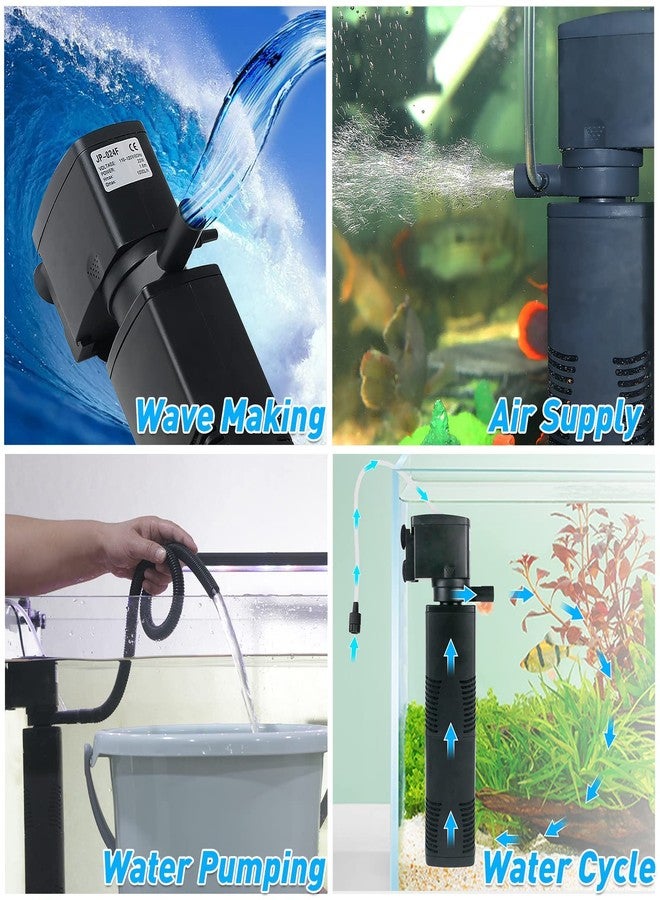 TARARIUM Aquarium Filter for 40-150 Gal. Tank Crystal 300GPH Biochemical Filtration Powerful Pump Submersible Internal Fish Tank Filters Large Tank Pond Clear Wavemaker Air Supply 4 in 1 - Image 3